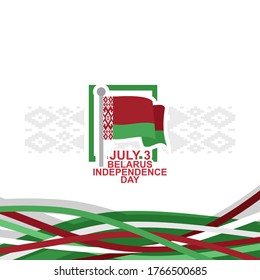 July 3, Belarus Independence day  vector illustration. Suitable for greeting card, poster and banner