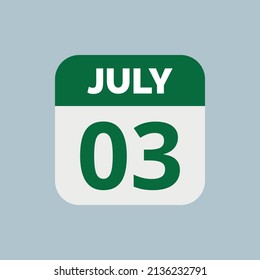 Icono de fecha del calendario 3 de julio