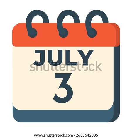 July 3 calendar vector on white background
Vector calendar with date