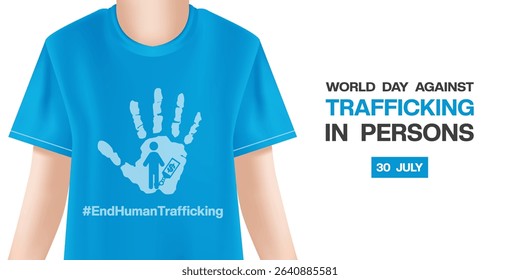 July 30 is World Day Against Trafficking In Persons. Human, hand, money and people icon. Great for posters, banners and social media. White background.