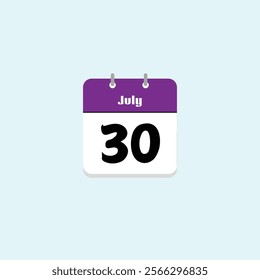 July 30th: Calendar Date Icon