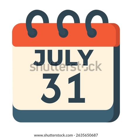 July 31 calendar vector on white background
Vector calendar with date