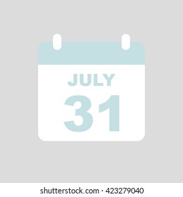 JULY 31,calendar icon.