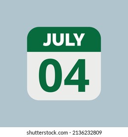 July 4 Calendar Date Icon
