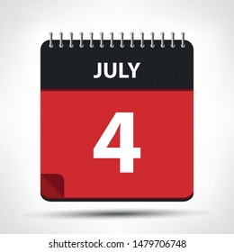 July 4 - Calendar Icon - Calendar design template - Business vector illustration.