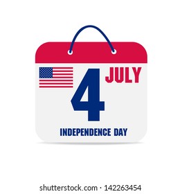 July 4 calendar, independence day American calendar design. vector illustration