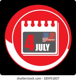 july 4 calendar, independence day american paper design