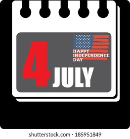 july 4 calendar, independence day american paper design