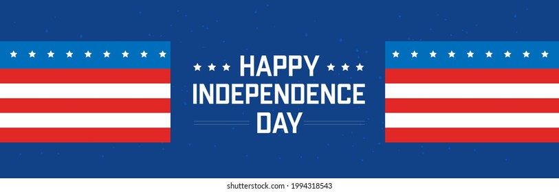 July 4, Happy Independence day. Horizontal banner. Vector illustration.