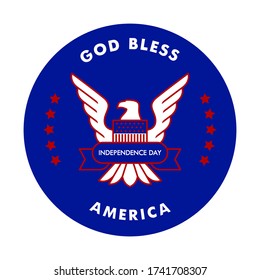 July 4 independence day, United States of America icon, eagle as a symbol of the country - vector