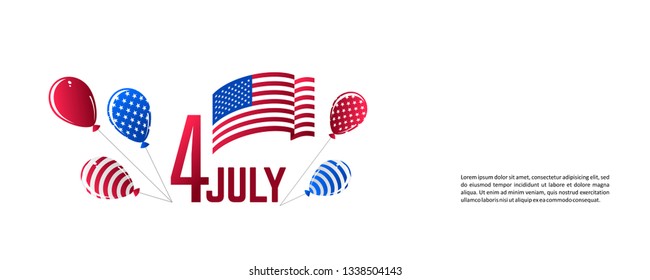 July 4 - Independence Day of the USA. Composition for your design. Eps10 vector template.