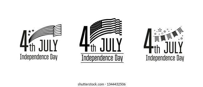July 4 - Independence Day of the USA. Composition for your design. Eps10 vector template.