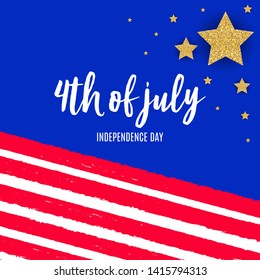 July, 4 Independence Day in USA Background. Can Be Used as Banner or Poster. Vector Illustration EPS10