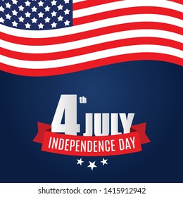 July, 4 Independence Day in USA Background. Can Be Used as Banner or Poster. Vector Illustration EPS10