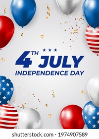 July, 4 Independence Day in USA Background. Can Be Used as Banner or Poster. Vector Illustration EPS10