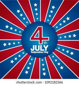  July 4 Independence Day USA.Concept of design of a banner. Vector flat illustration.Website banner concept.National holiday of America.