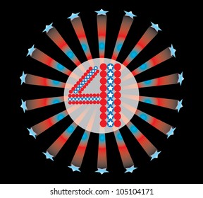 July 4 on a black background