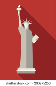 July 4 th, Independence day (statue of Liberty), USA Symbol, vector illustration, flat design poster