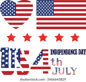 July 4 is usa independece day Vector illustration. 
Good for banner, poster, greeting card, party card, invitation, template, advertising, campaign, and social media. 
