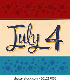 July 4 vintage sign - card 