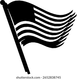 july 4th america united states flag Illustration Black White Drawing Vintage