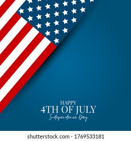 July 4th banner. USA Independence Day holiday. National United States flag. Vector illustration.