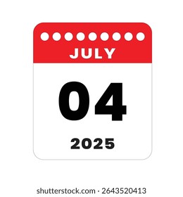 July 4th Calendar, ideal for themes related to American Independence Day, national holidays, significant dates, and patriotic events