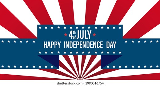 july 4th celebration banner. usa flag background. fourth  july independence day vector illustration