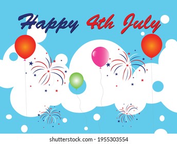 July 4th Celebration poster vector stock iamge, Patriotic background   