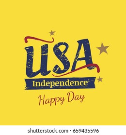 July 4th grunge typography. Independence day of the United States. Vintage vector sign for greeting cards and banners. EPS10.