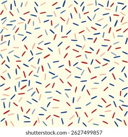 4 de julho Dia da Independência Fundo. padrão perfeito com borrifadas nas cores nacionais da bandeira americana