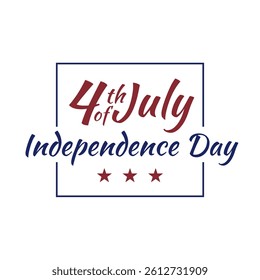 July 4th independence day hand lettering. Handwritten inscription fourth of july independence day for greeting card. Happy Independence Day calligraphy. White background. Vector illustration