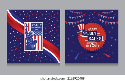 July 4th Of Independence Day Social media Post Template