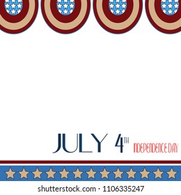 July 4th Independence Day. Stars repeat White, Background. for Greeting card, poster, Flyer, 