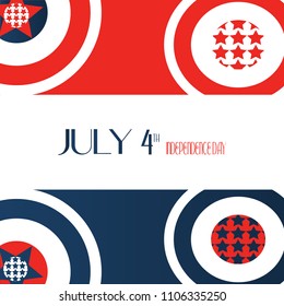 July 4th Independence Day. Stars repeat White, Background. for Greeting card, poster, Flyer, 
