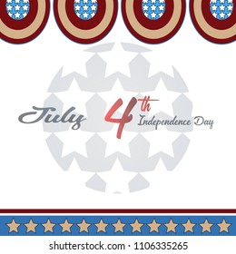 July 4th Independence Day. Stars repeat White, Background. for Greeting card, poster, Flyer, 
