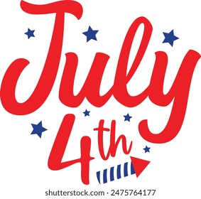 4 de julio día de la independencia tipografía diseño de arte de Clip en blanco liso fondo aislado transparente para tarjeta, camisa, sudadera, sudadera, ropa, etiqueta, taza, icono, póster o placa