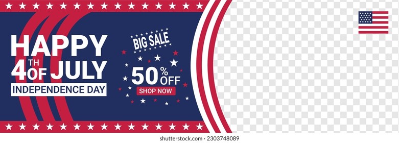 July, 4th, sale, day, independence, banner, memorial, fourth, ad, offer, promotion, USA, background, weekend, happy, discount, America, design, vector, illustration, party, shopping, label, gift, broc