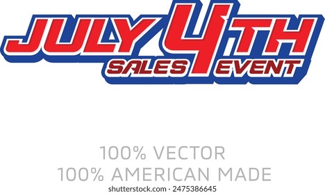 July 4th Sales Event Headline creative for the 4th of July
