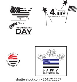 July 4th. USA flag on red background. Copy space for text. Independence Day Of America. Flat lay, top view, template happy independence day 