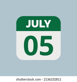 July 5 Calendar Date Icon