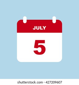 JULY 5 calendar Icon.