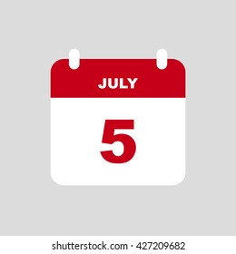 JULY 5 calendar Icon.