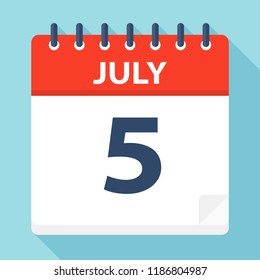 July 5 - Calendar Icon - Vector Illustration