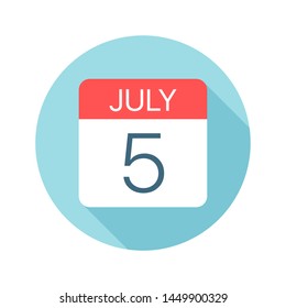 July 5 - Calendar Icon - Vector Illustration