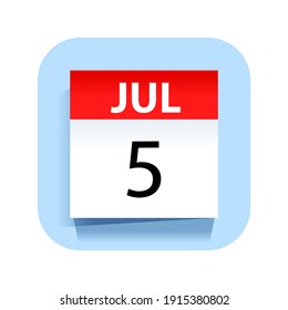 July 5. Calendar Icon. Vector Illustration.