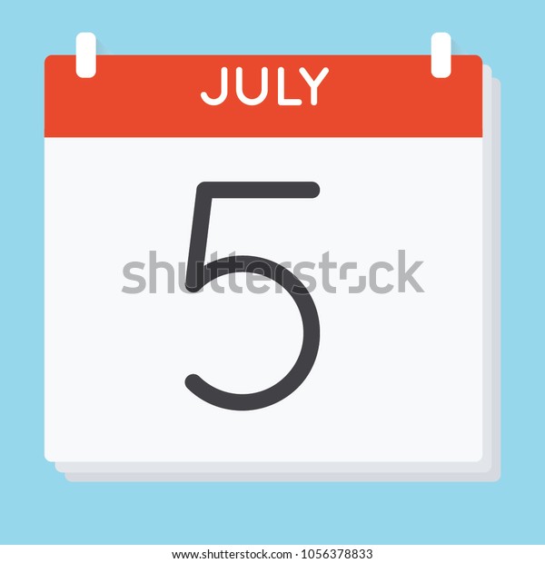 July 5 Calendar Icon Vector Illustration Stock Vector (Royalty Free