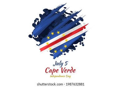 July 5, Cape verde Independence day vector illustration. Suitable for greeting card, poster and banner