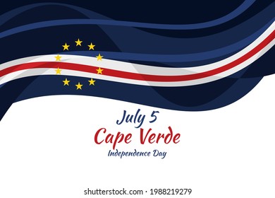 July 5, Cape verde Independence day vector illustration. Suitable for greeting card, poster and banner