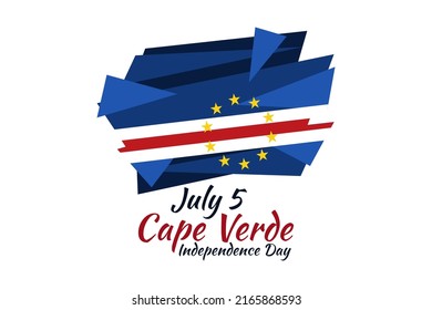 July 5, Cape verde Independence day vector illustration. Suitable for greeting card, poster and banner